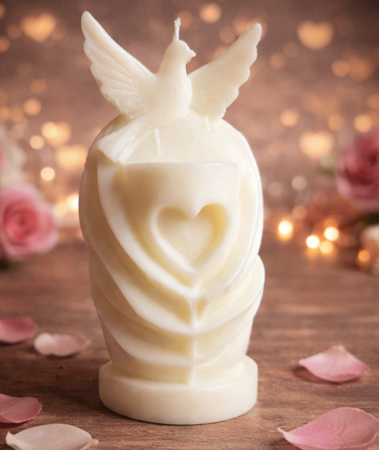 Engelskerze mit Herz